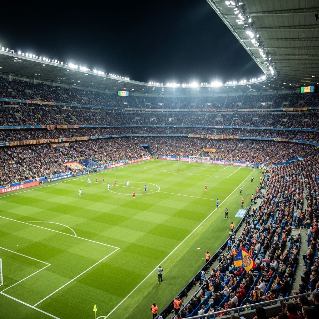 Stadion La Liga - Santiago Bernabéu wypełniony kibicami podczas El Clásico